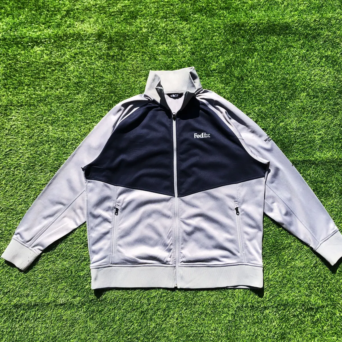 The North face Grey and Navy Zip-Up Jacket
