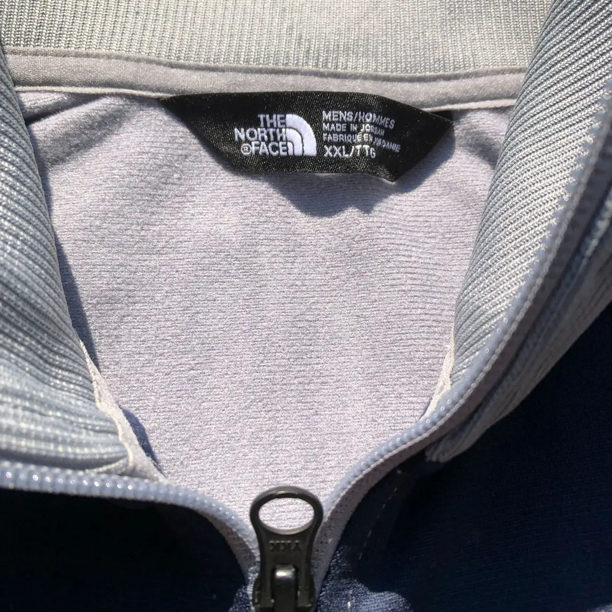 Grey and Navy Zip-Up Jacket