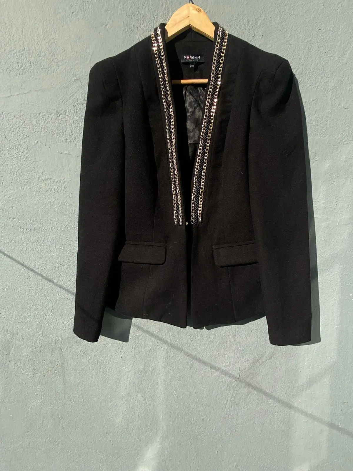 Morgan Black Blazer with Chain Detail