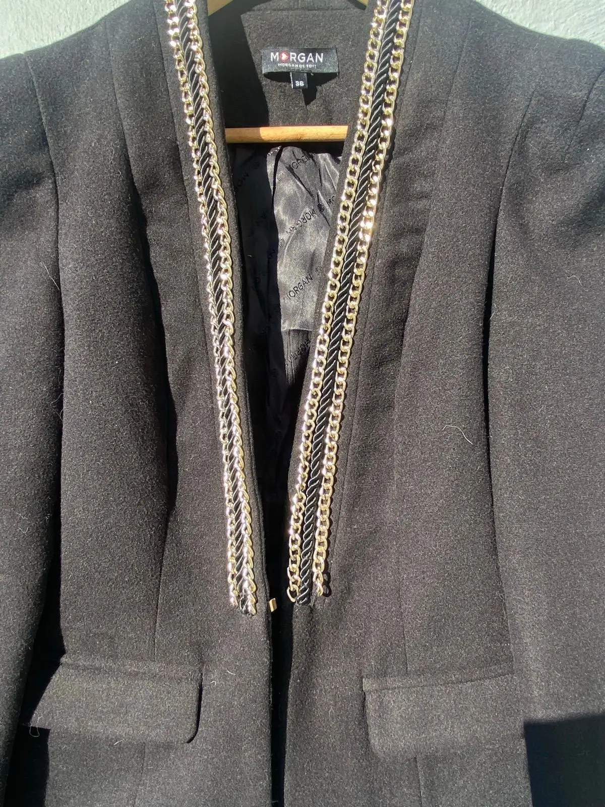 Morgan Black Blazer with Chain Detail