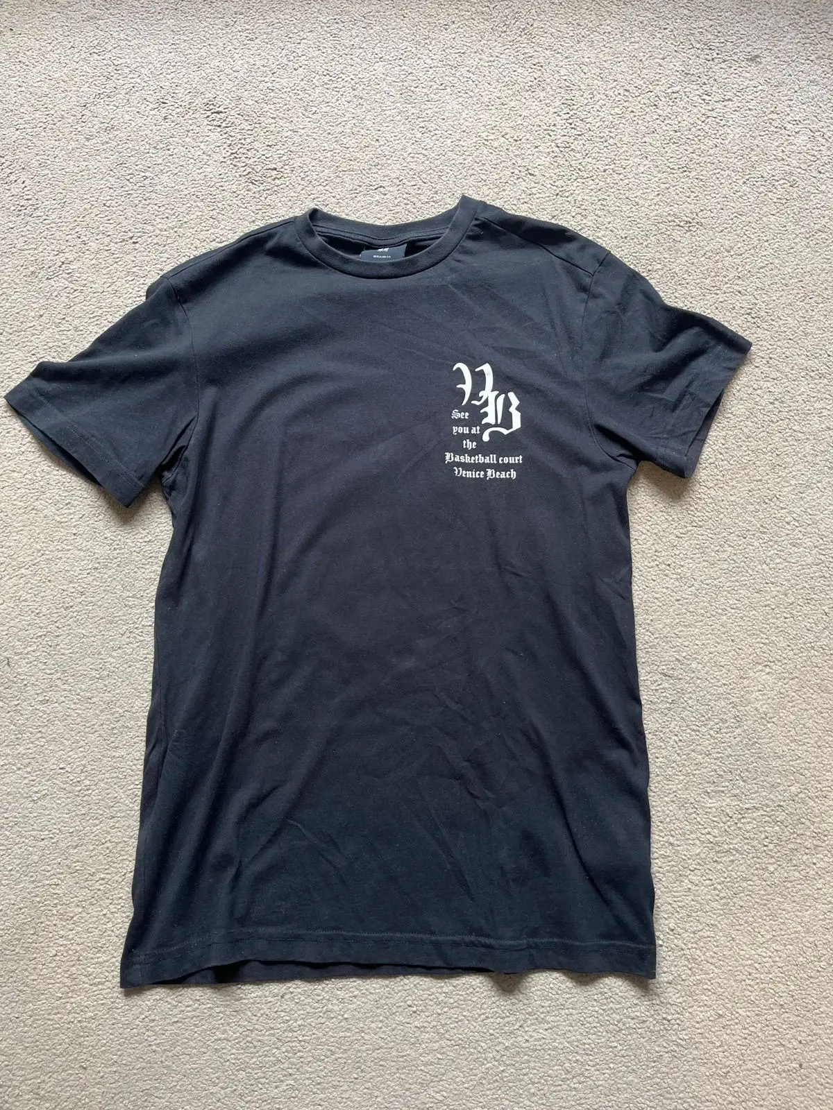 H&M Black Graphic T-Shirt