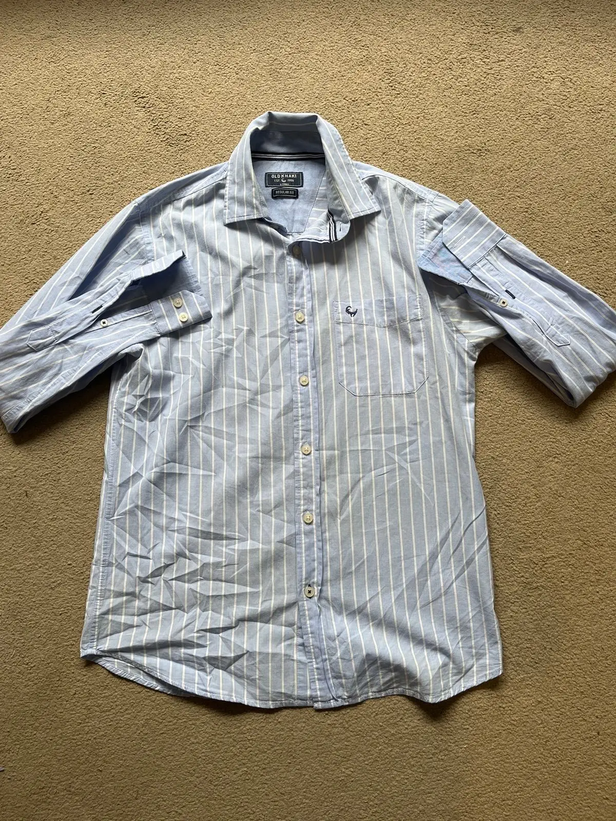 Old Khaki Light Blue Striped Shirt