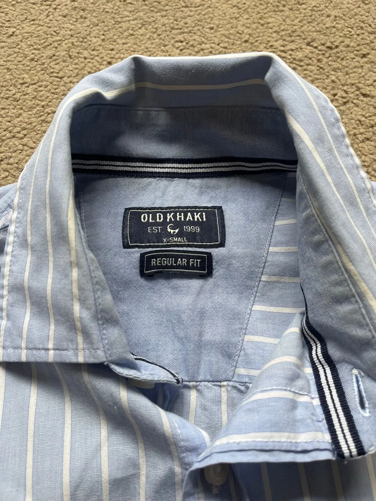 Old Khaki Light Blue Striped Shirt