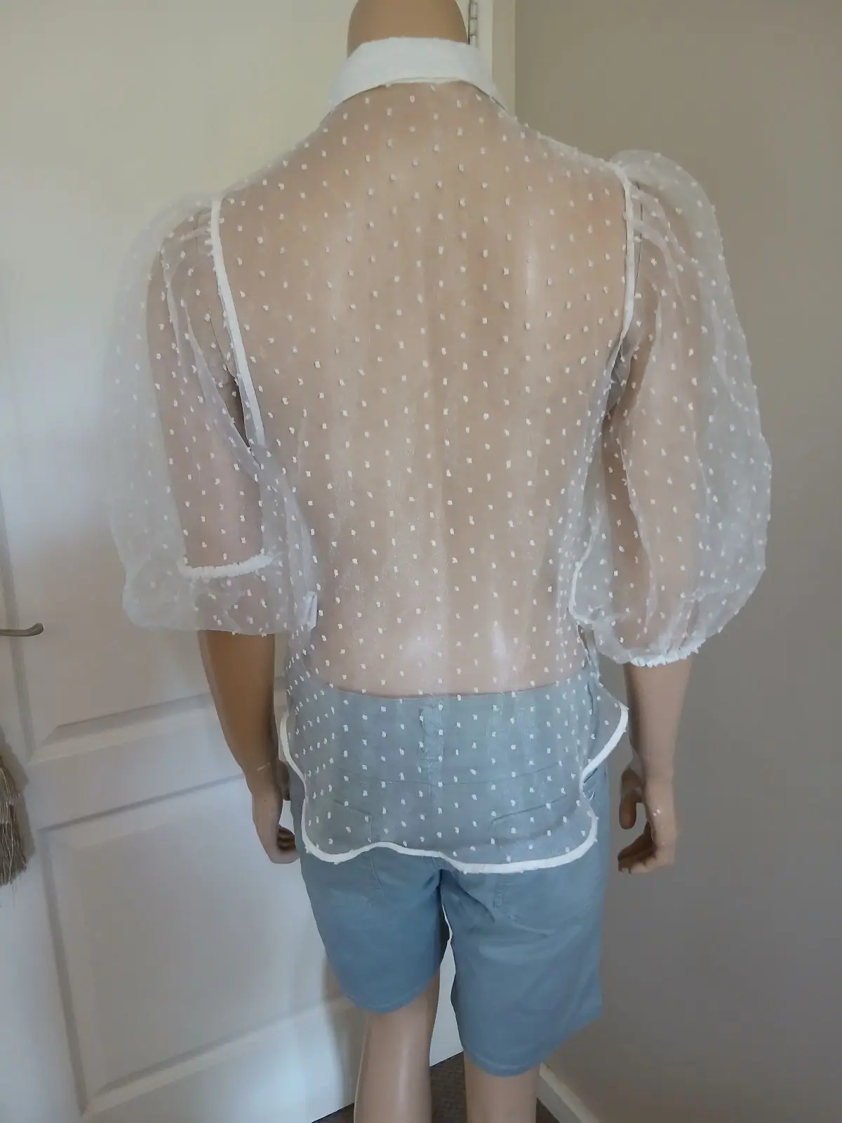 Zara White Puff Sleeve Blouse