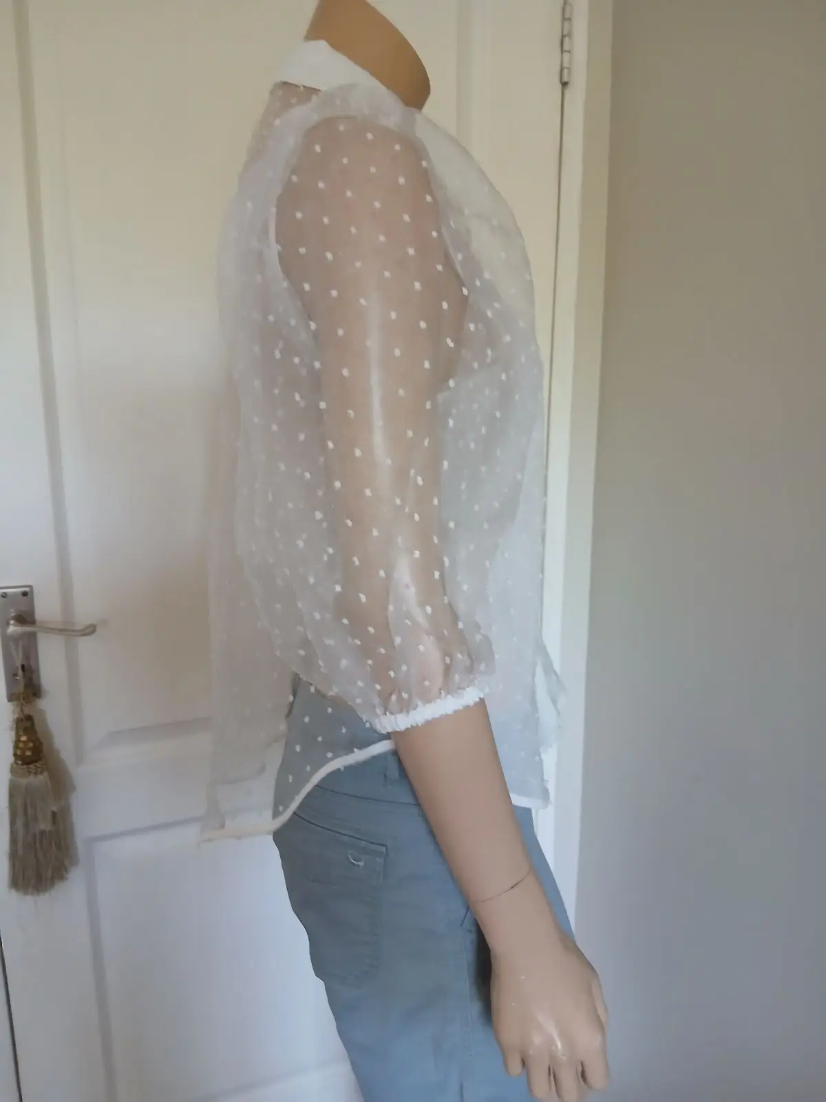 Zara White Puff Sleeve Blouse