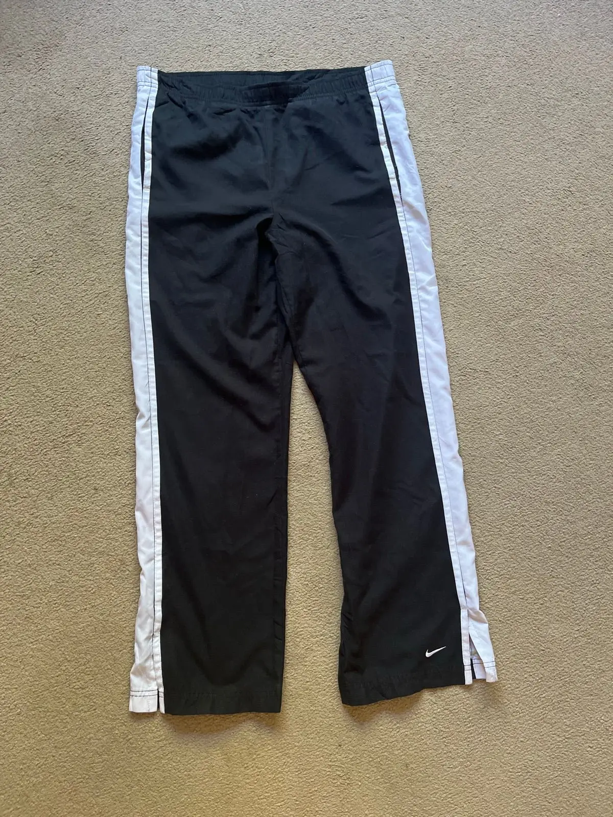 Nike Black Track Pants with White Stripes
