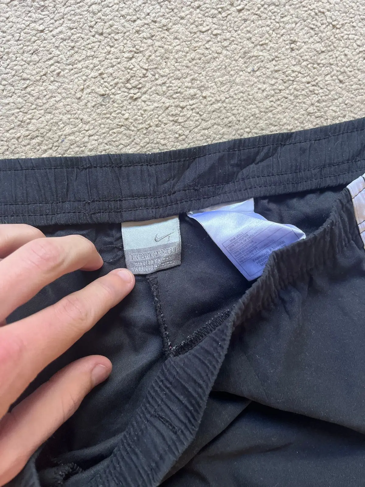 Nike Black Track Pants with White Stripes