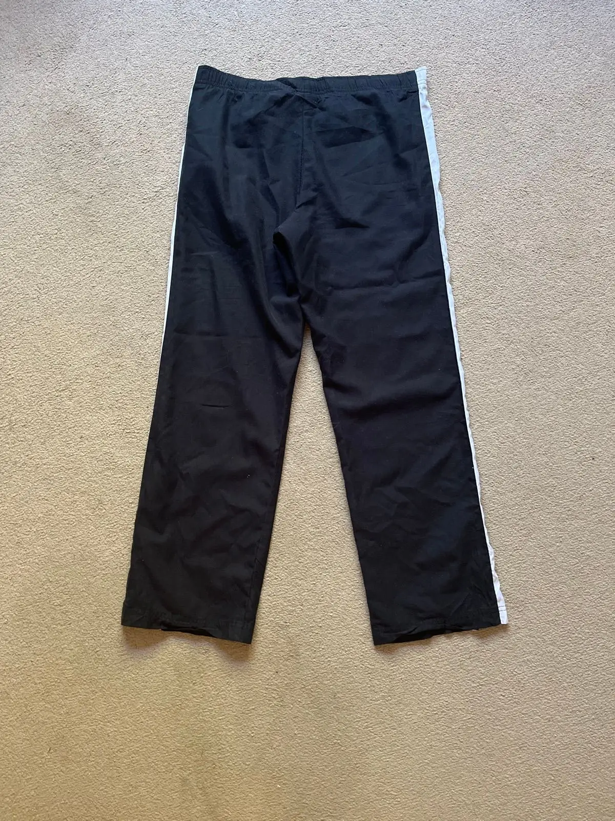 Nike Black Track Pants with White Stripes