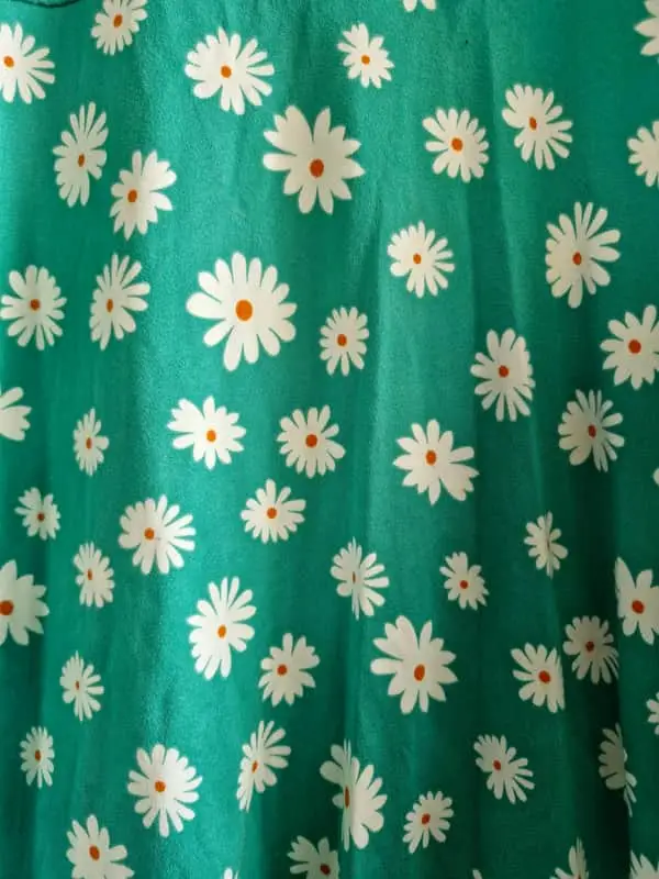 Green white flower dress