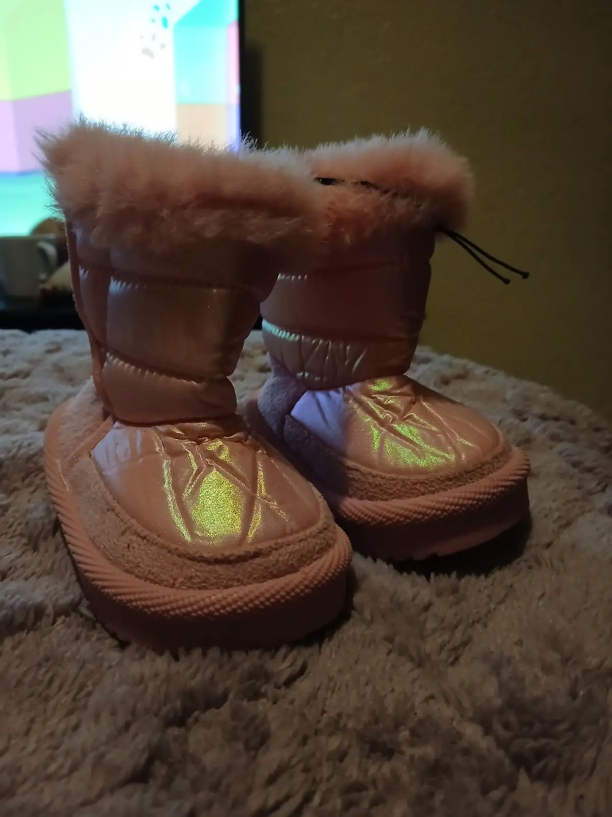 Brown Winter Boots with Faux Fur Cuff 12-18M