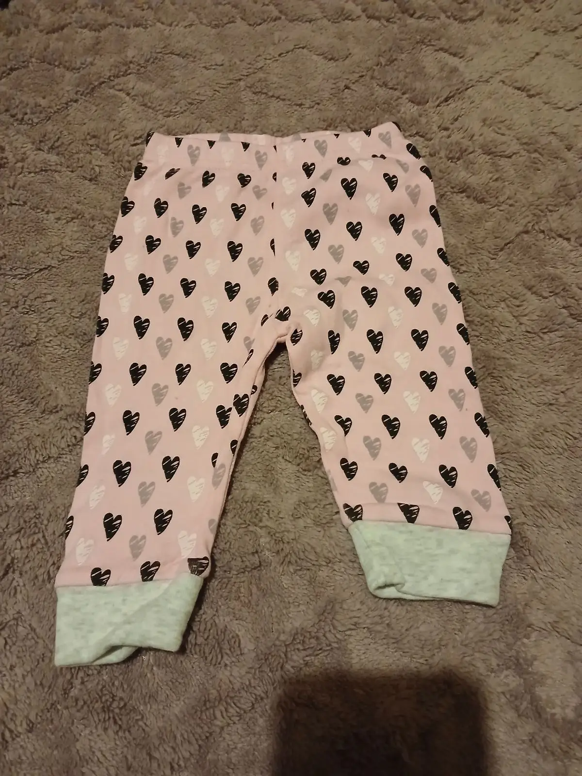 Baby Leggings Pink Heart Print 1-3 Months