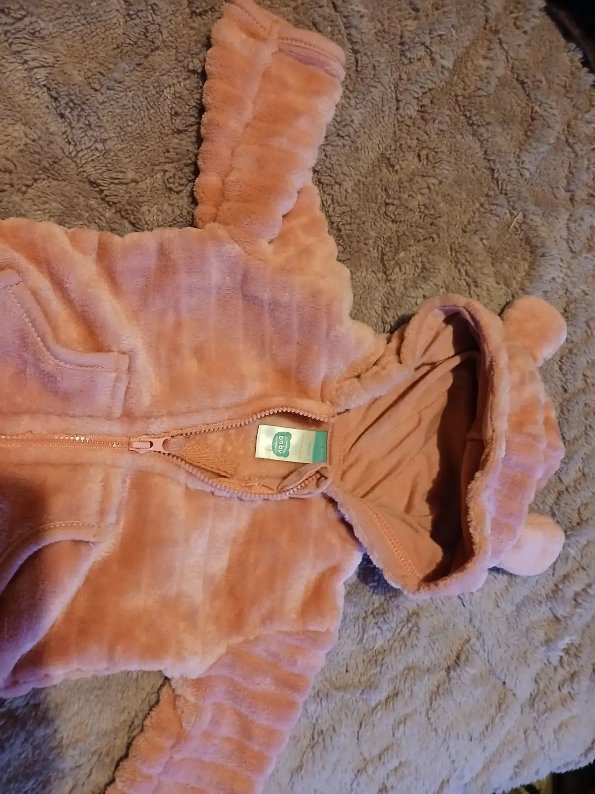 Ackermans Pink Newborn Hoodie with Bear Ears