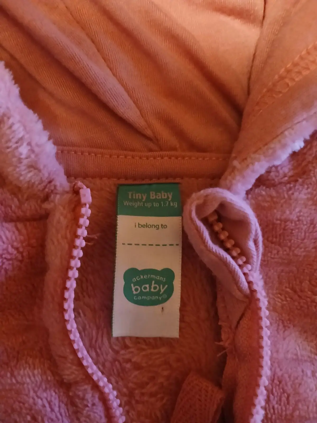 Ackermans Pink Newborn Hoodie with Bear Ears