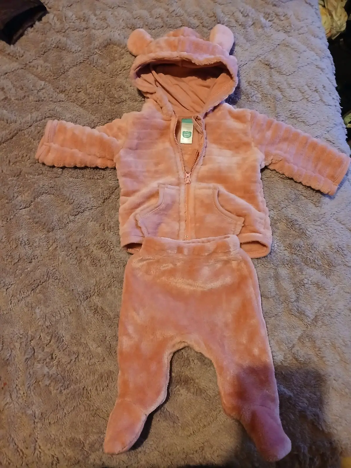 Ackermans Pink Newborn Hoodie with Bear Ears