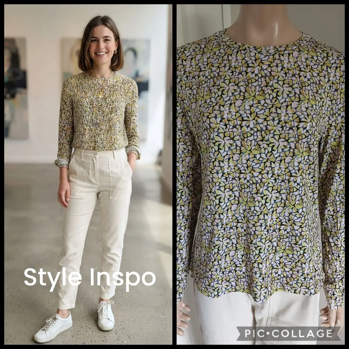Poetry Floral Long-Sleeve Top