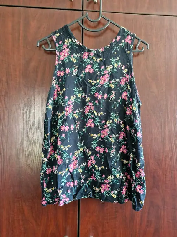 Oakridge Black and pink floral tank top