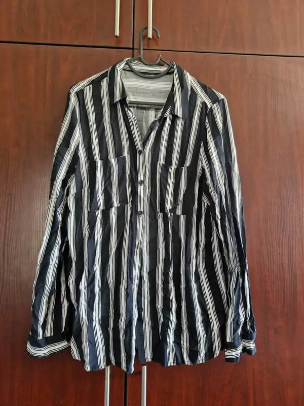 & Other Stories Black and white long sleeve shirt
