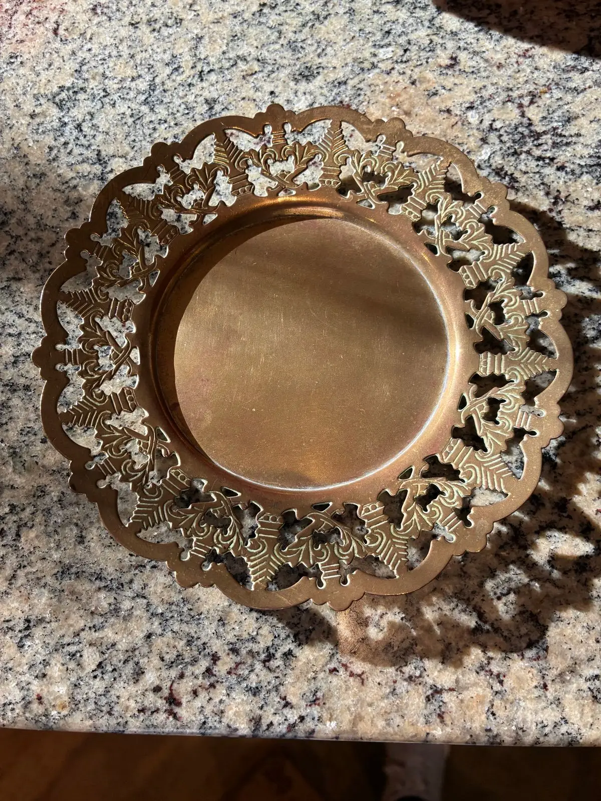 Vintage Ornate Brass Decorative Tray
