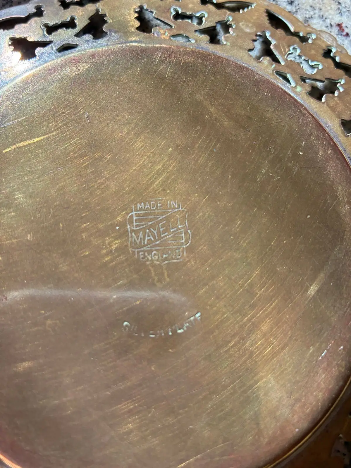 Vintage Ornate Brass Decorative Tray