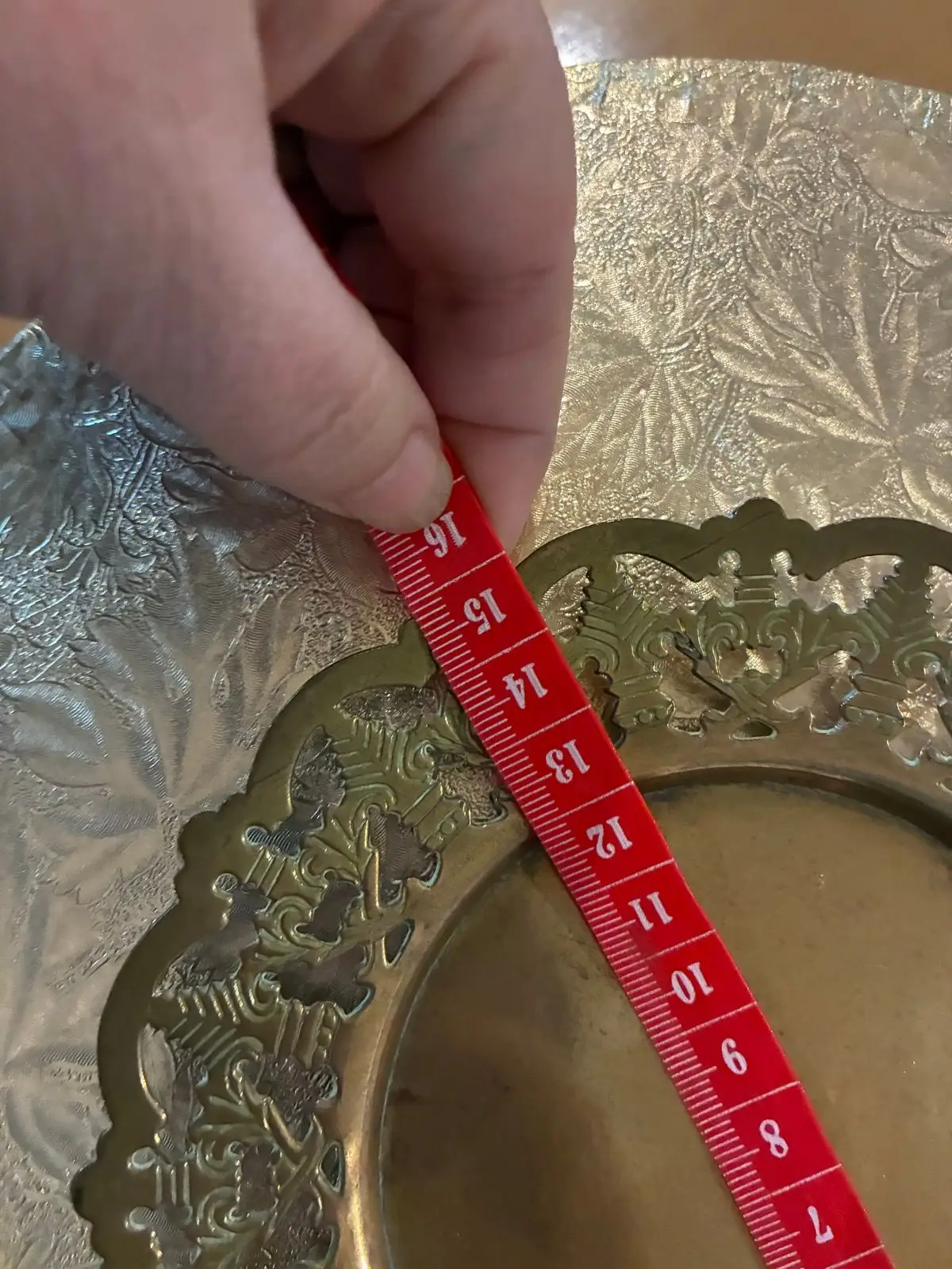 Vintage Ornate Brass Decorative Tray
