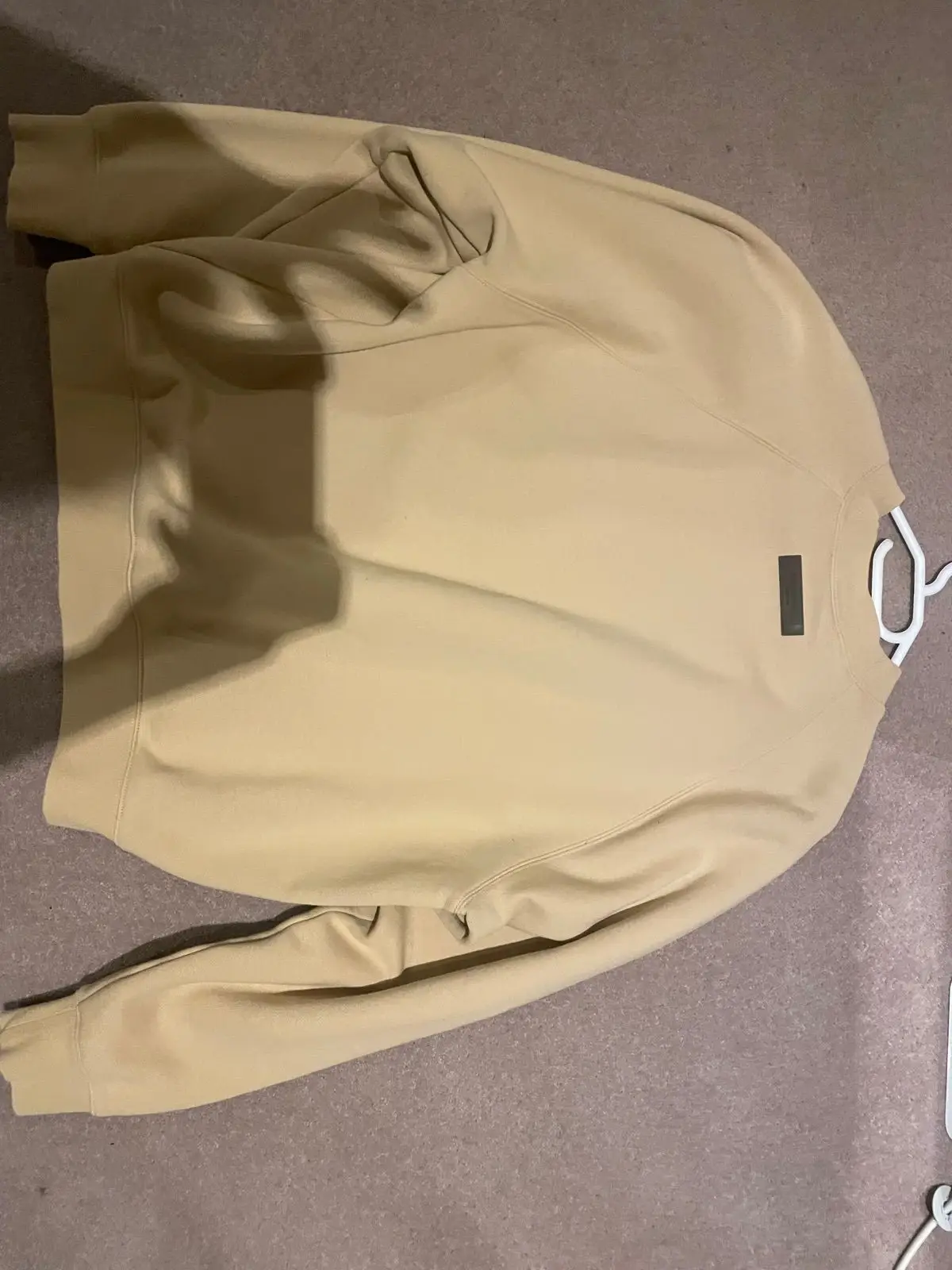 Fear of God Essentials Beige Logo Hoodie