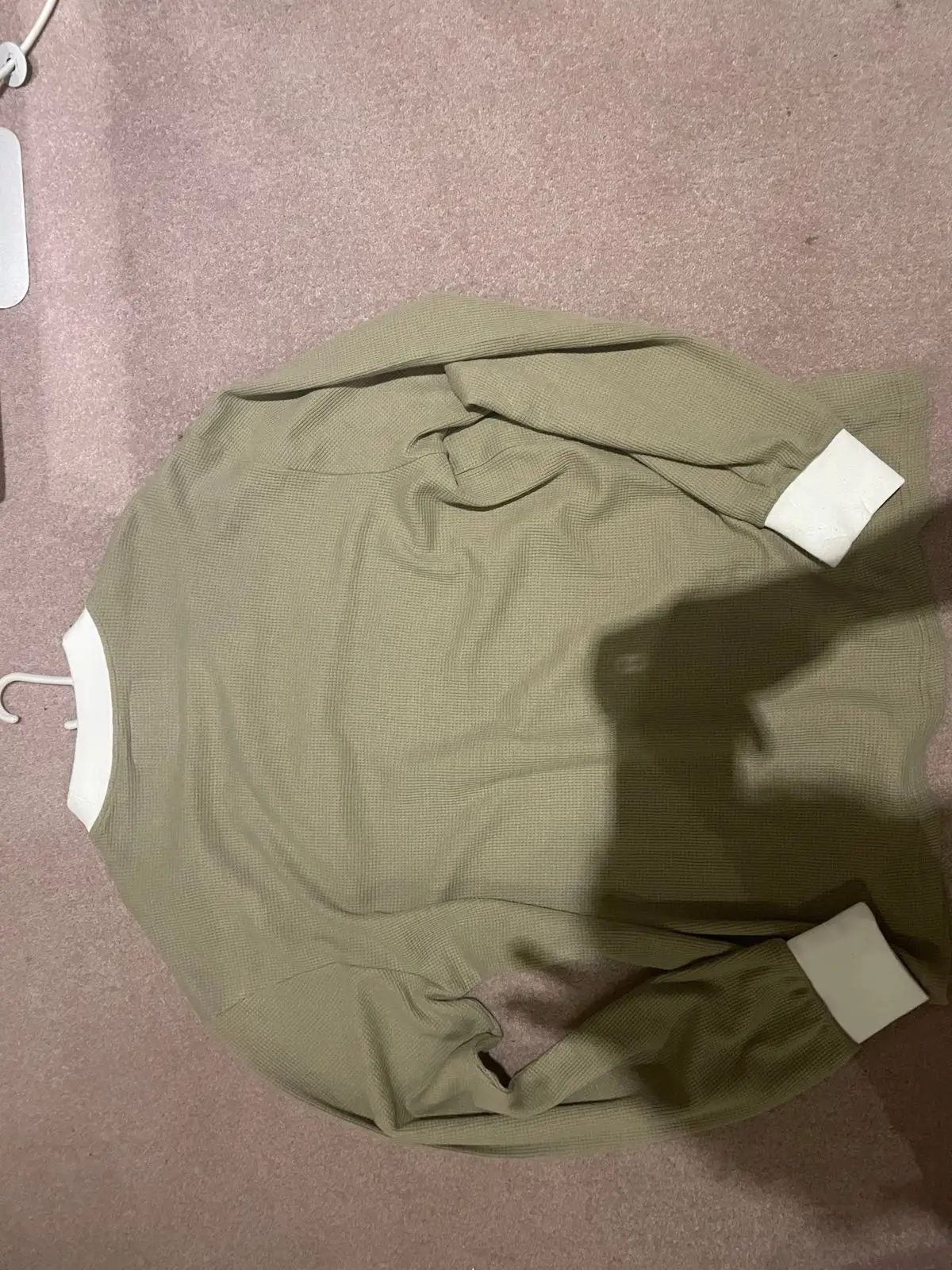 Corteiz Rules The World Waffle Long Sleeve Top Olive