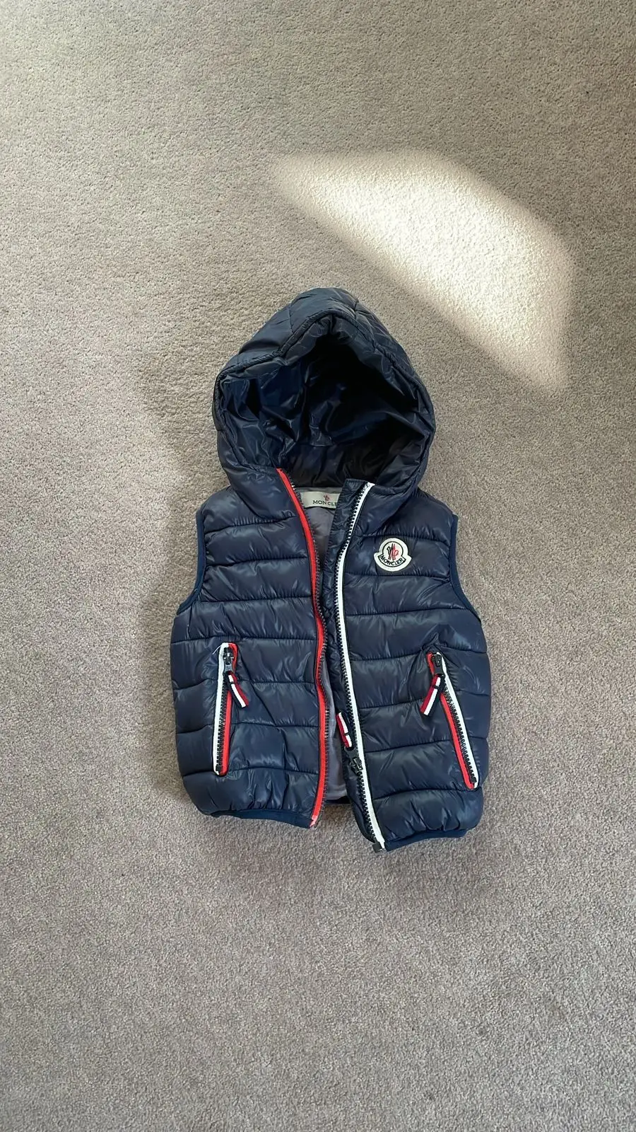 Moncler Kids Navy Hooded Puffer Gilet