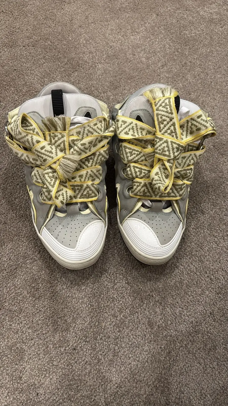 Lanvin Curb Sneakers Grey & Yellow