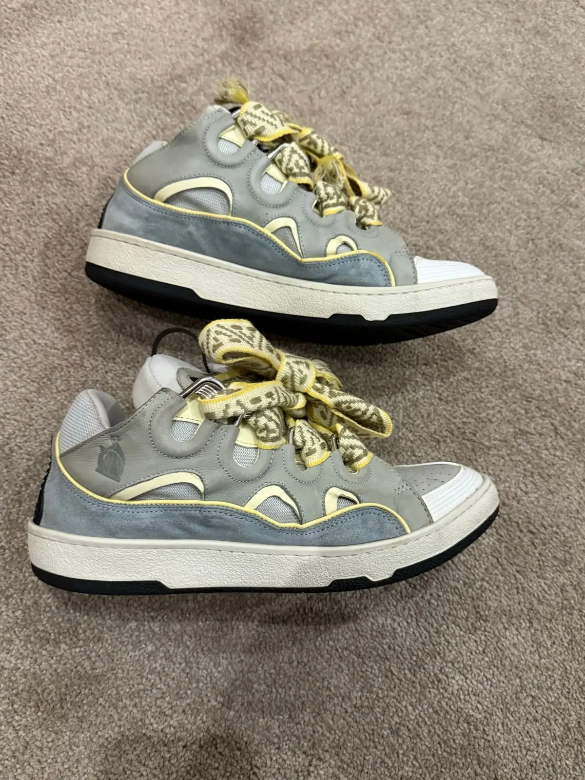 Lanvin Curb Sneakers Grey & Yellow