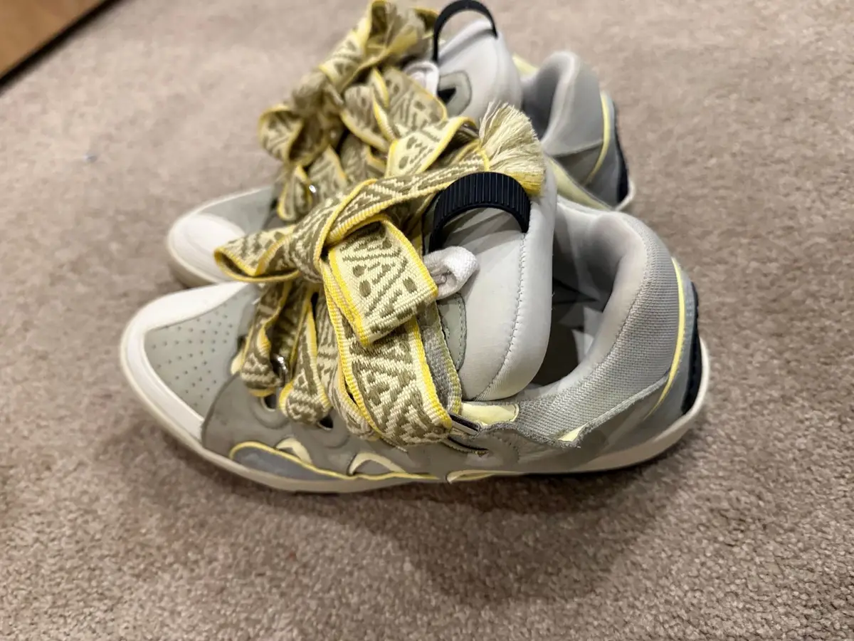 Lanvin Curb Sneakers Grey & Yellow