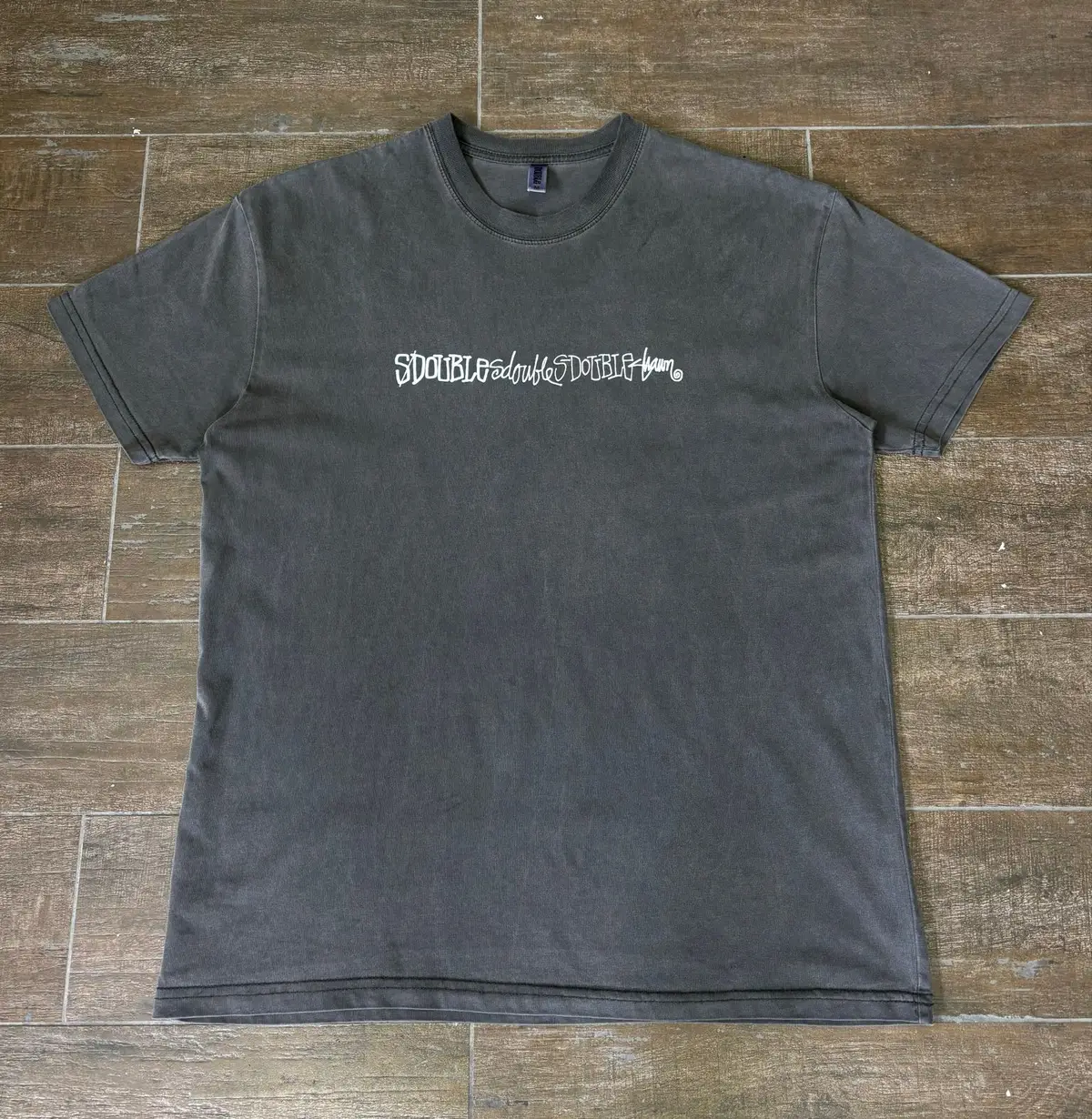 S/Double Shawn Stussy Graphic T-Shirt Charcoal Grey