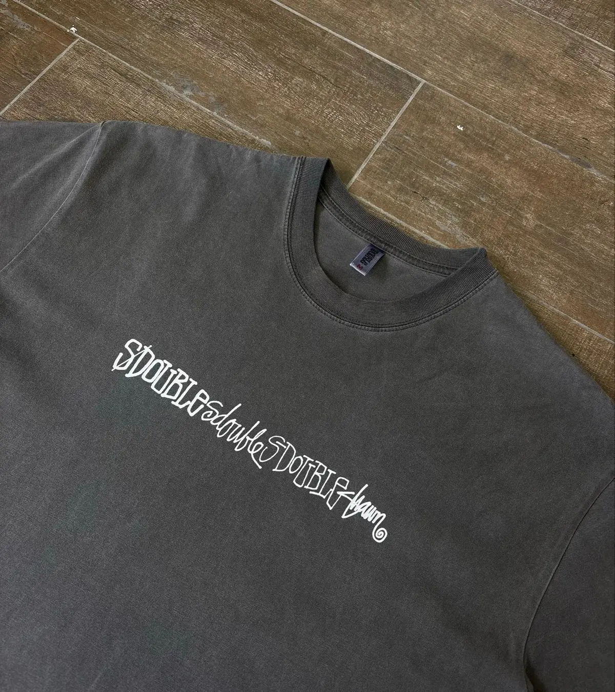 S/Double Shawn Stussy Graphic T-Shirt Charcoal Grey
