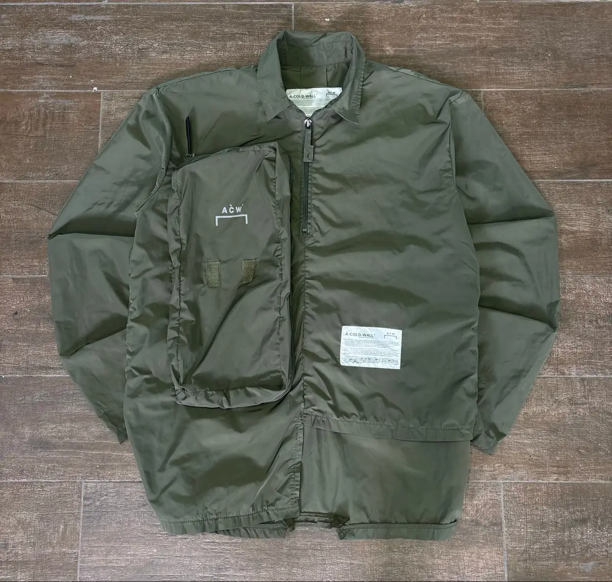 A-COLD-WALL* Utility Zip Jacket Olive Green