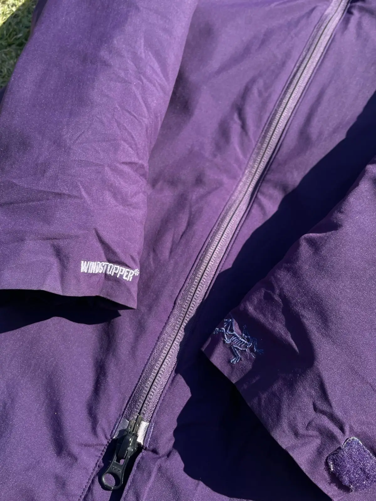 Purple Hooded Long Windstopper Parka Jacket