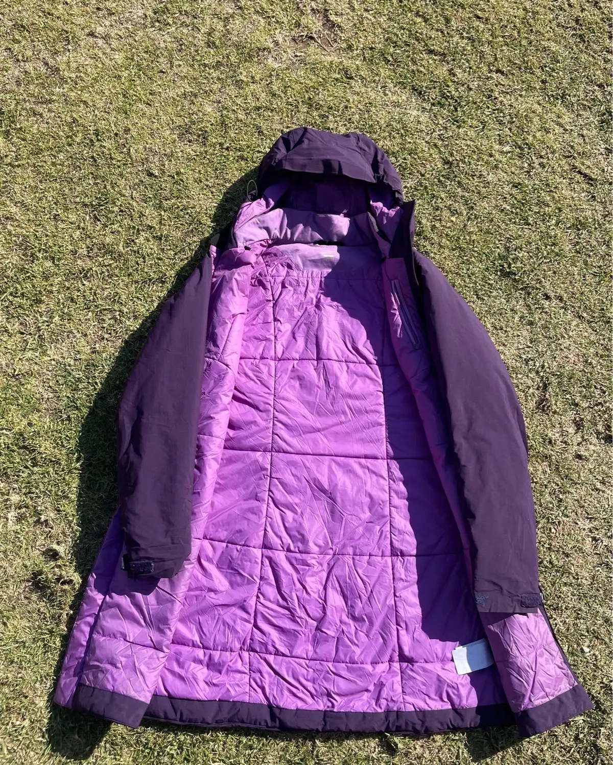 Purple Hooded Long Windstopper Parka Jacket