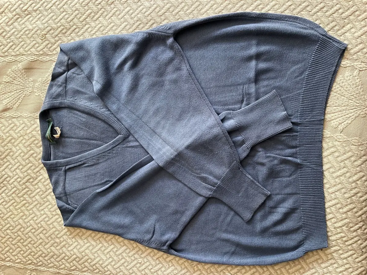 Zara Blue V-Neck Knit Sweater