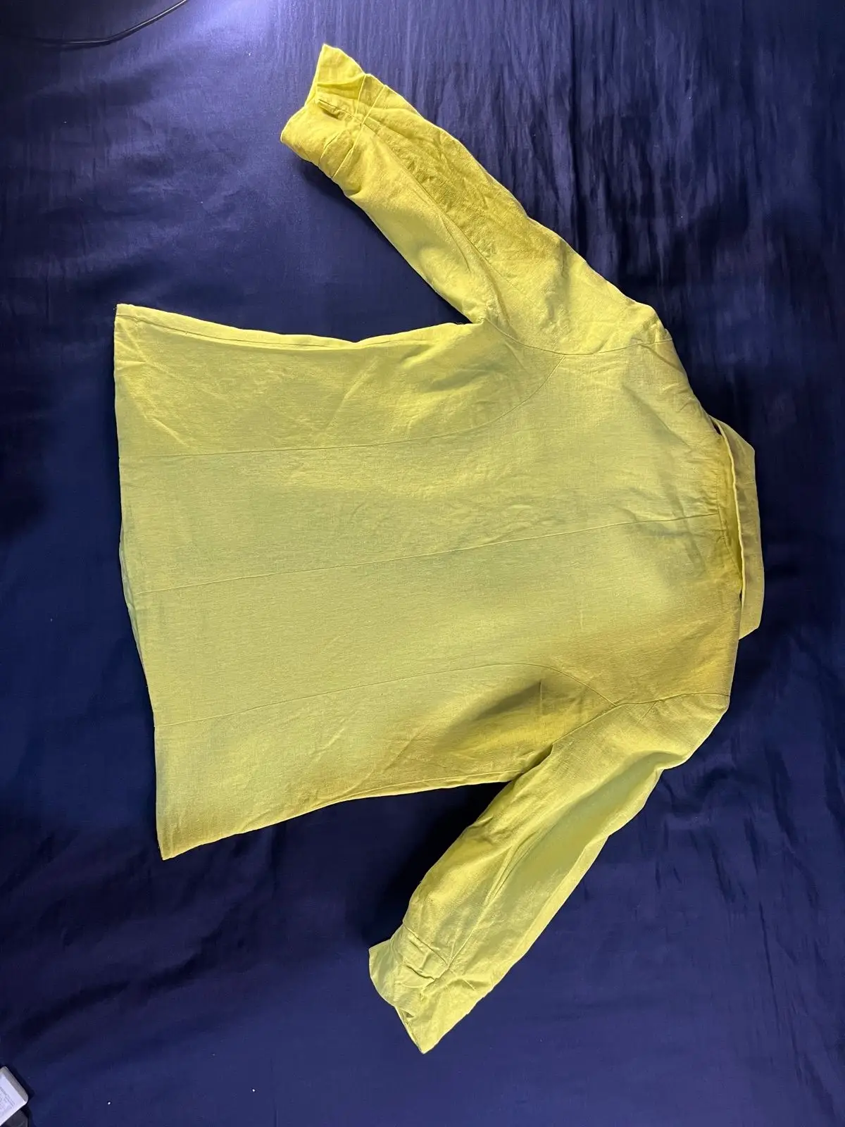 Zara Yellow Linen Button-Up Jacket