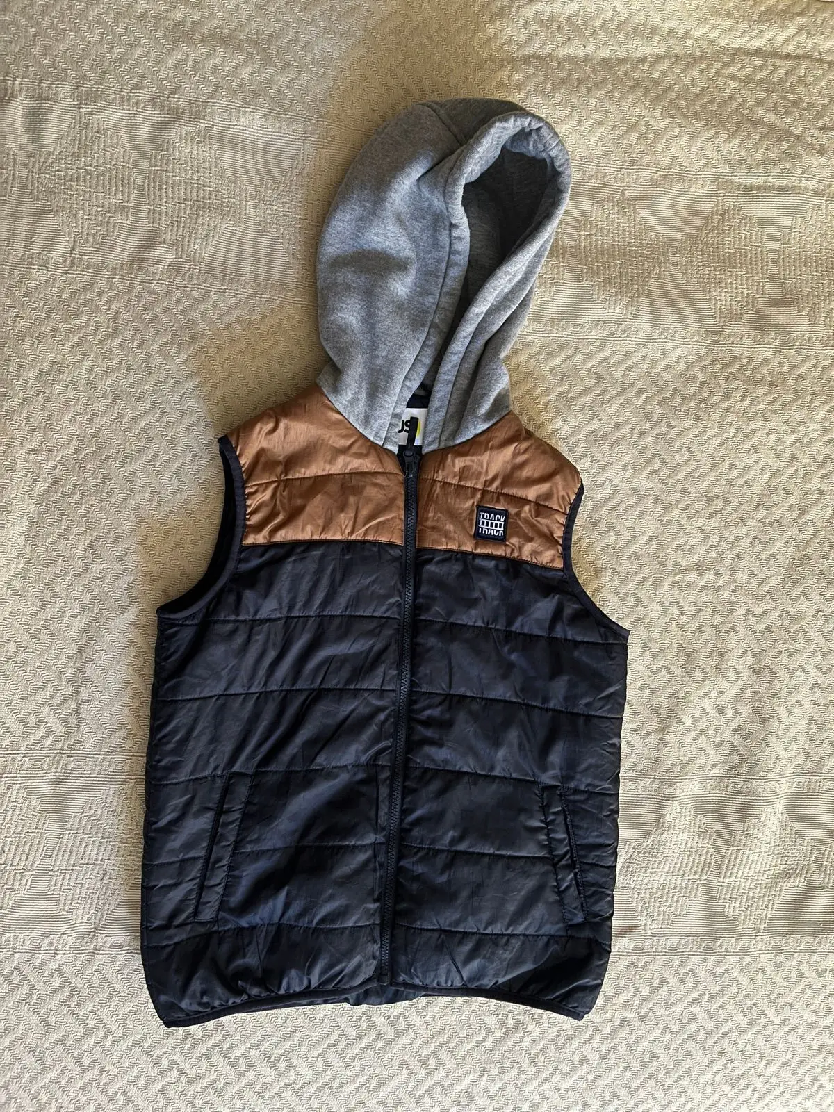 Woolworths Kids Colourblock Hooded Puffer Vest