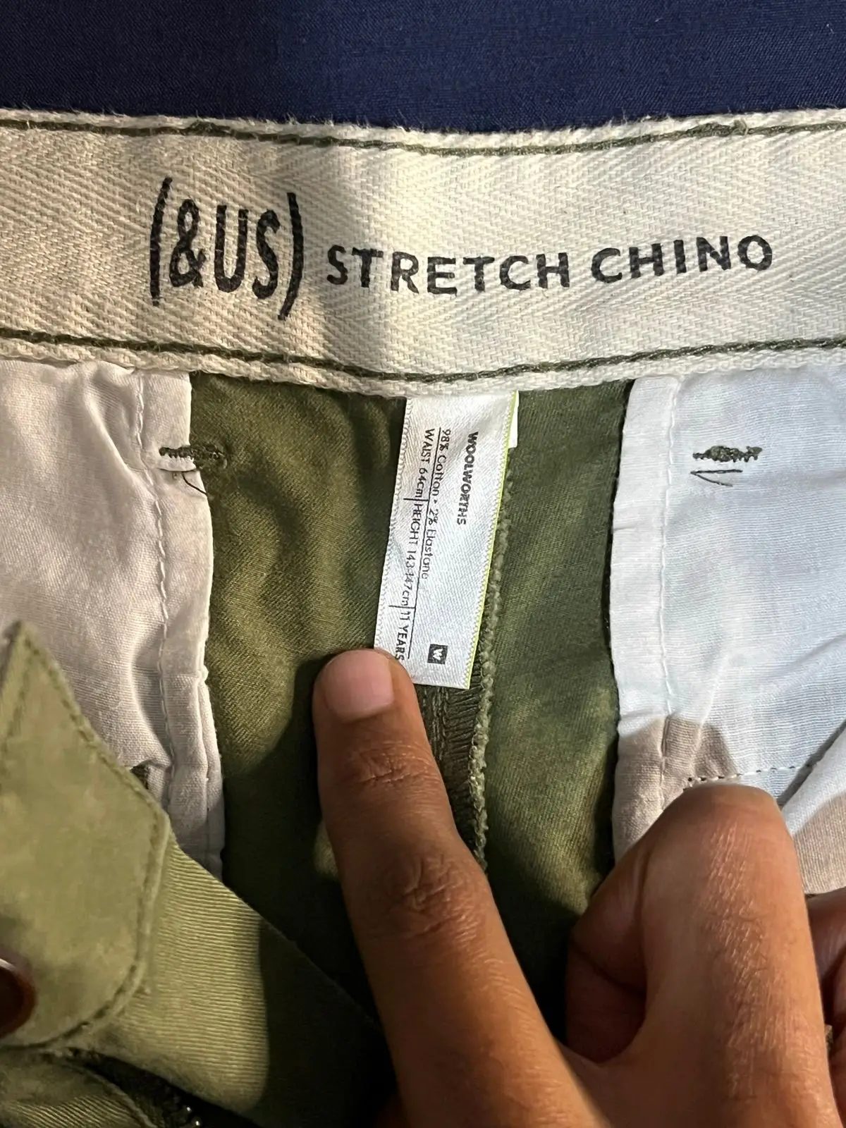 Woolworths Kids Olive Green Stretch Chino Pants