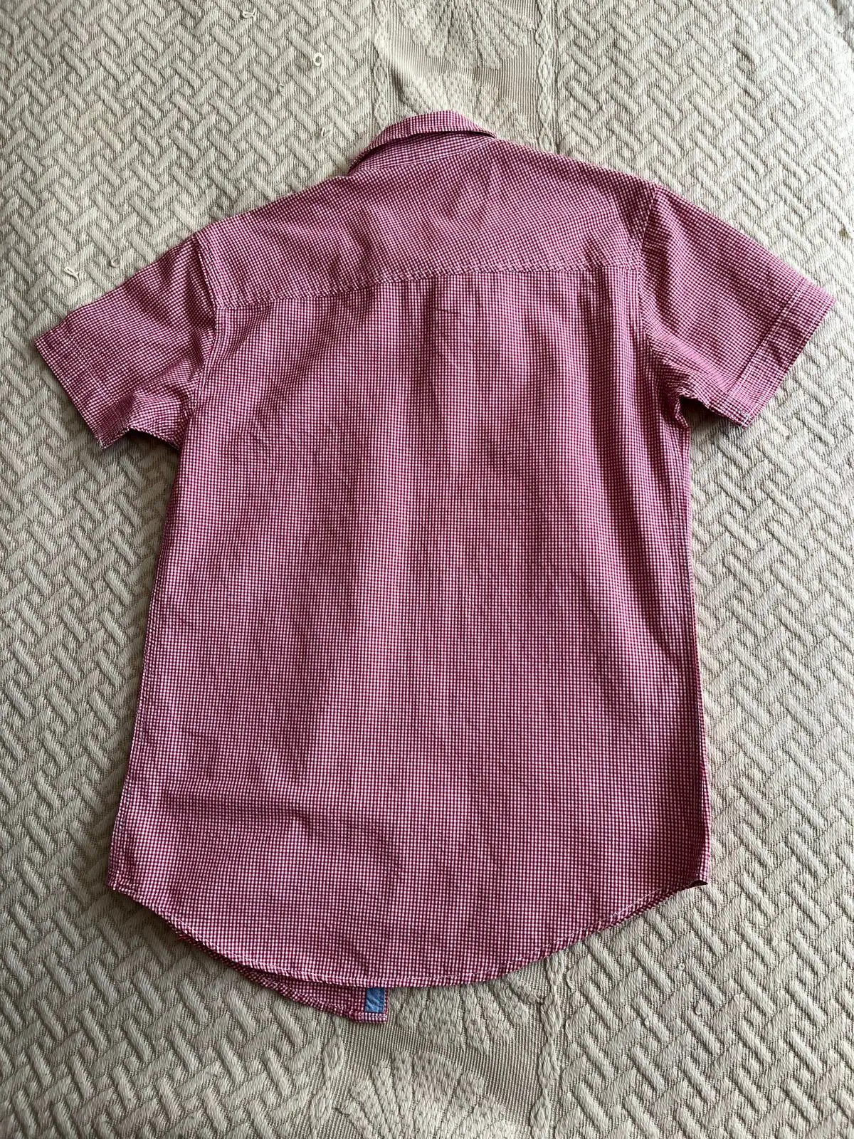 Oakridge Men's Short Sleeve Red Gingham Button-Up Shirt
