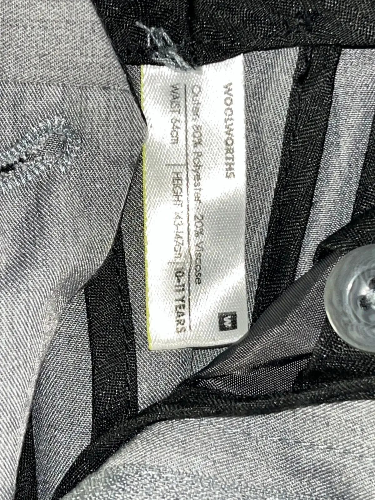 Woolworths Boys Grey Suit Waistcoat (11-12 Years)