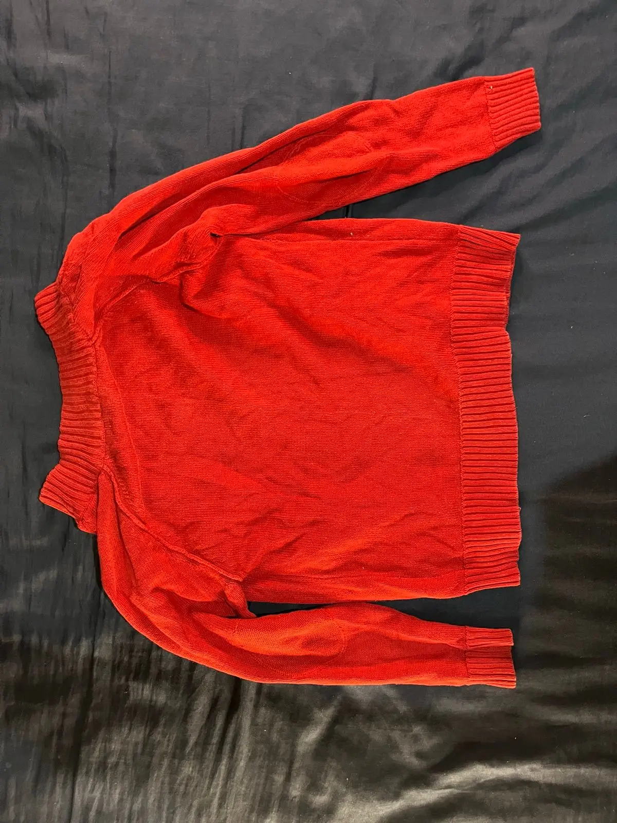 Zara Kids Red Zip-Up Knit Cardigan