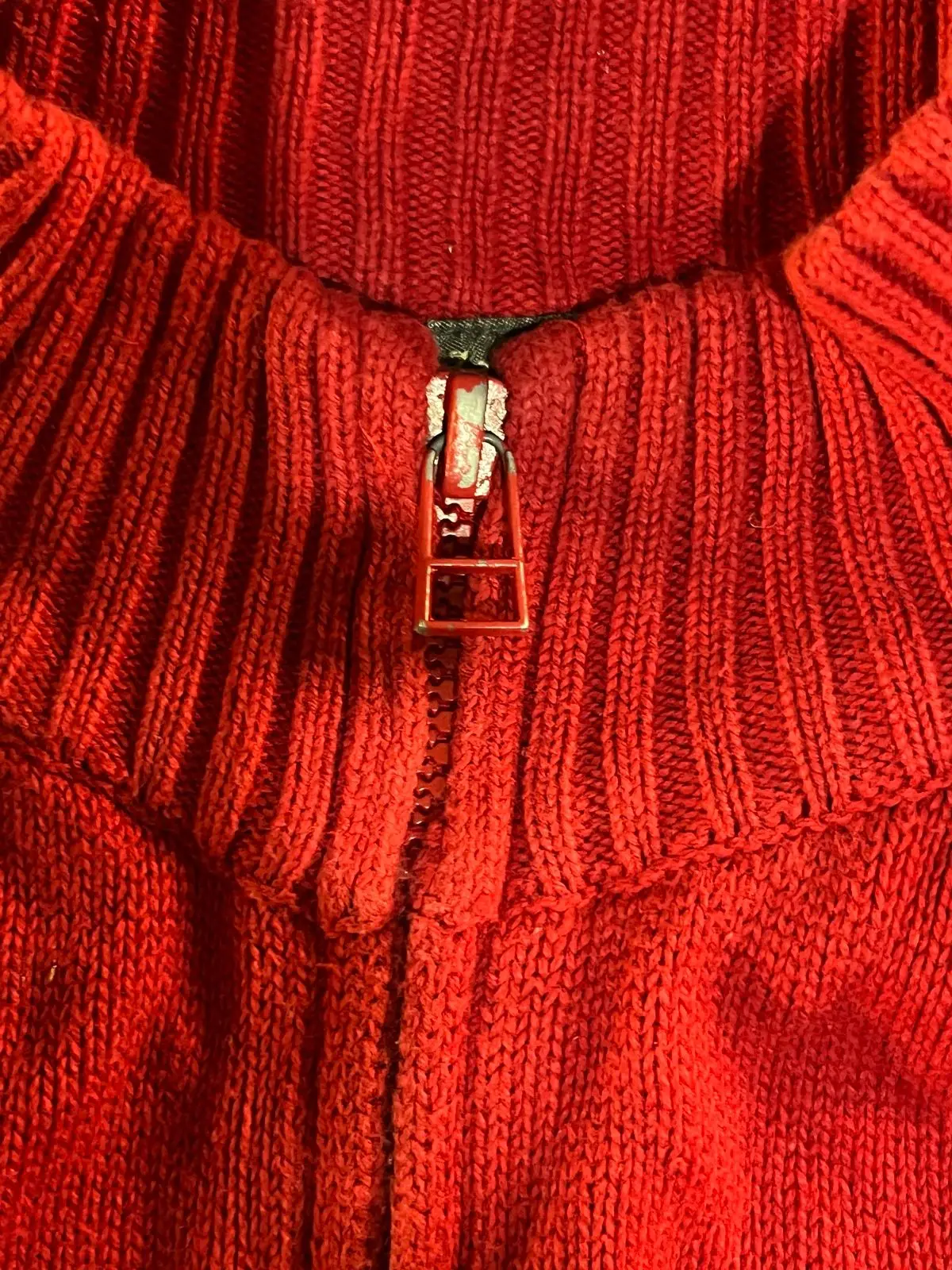 Zara Kids Red Zip-Up Knit Cardigan