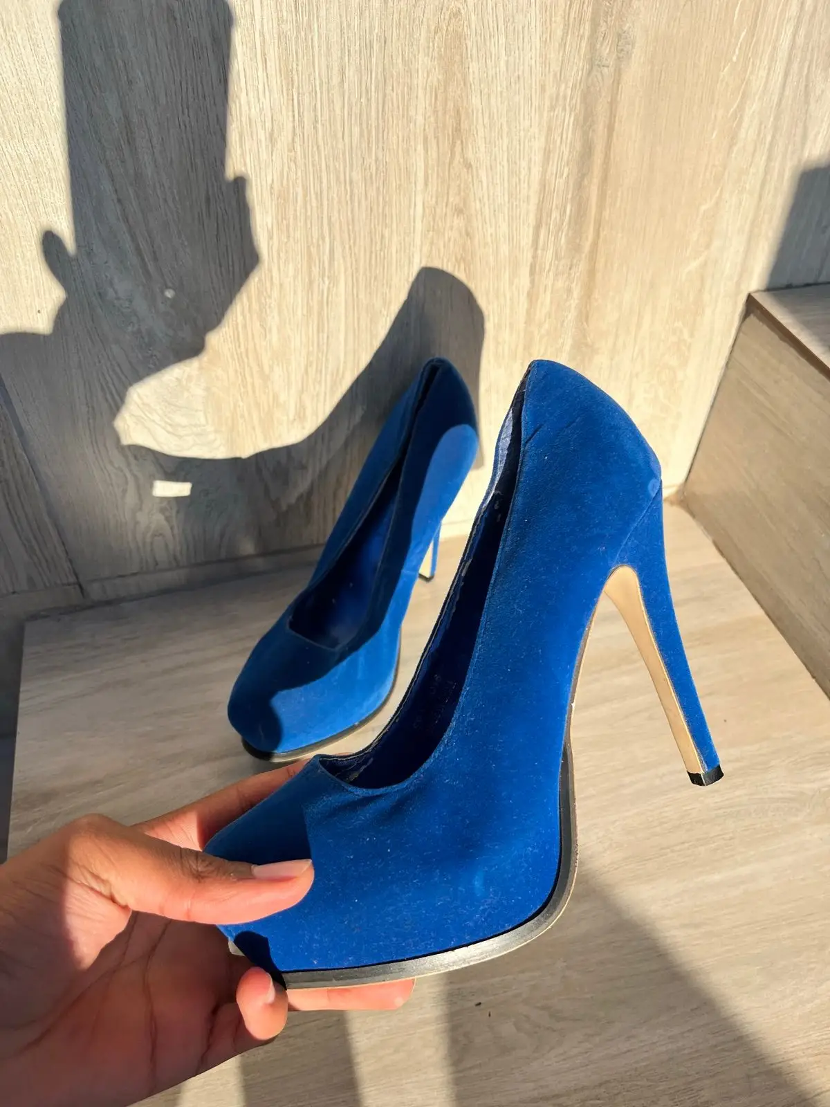 Mr Price Royal Blue Suede Platform Heels