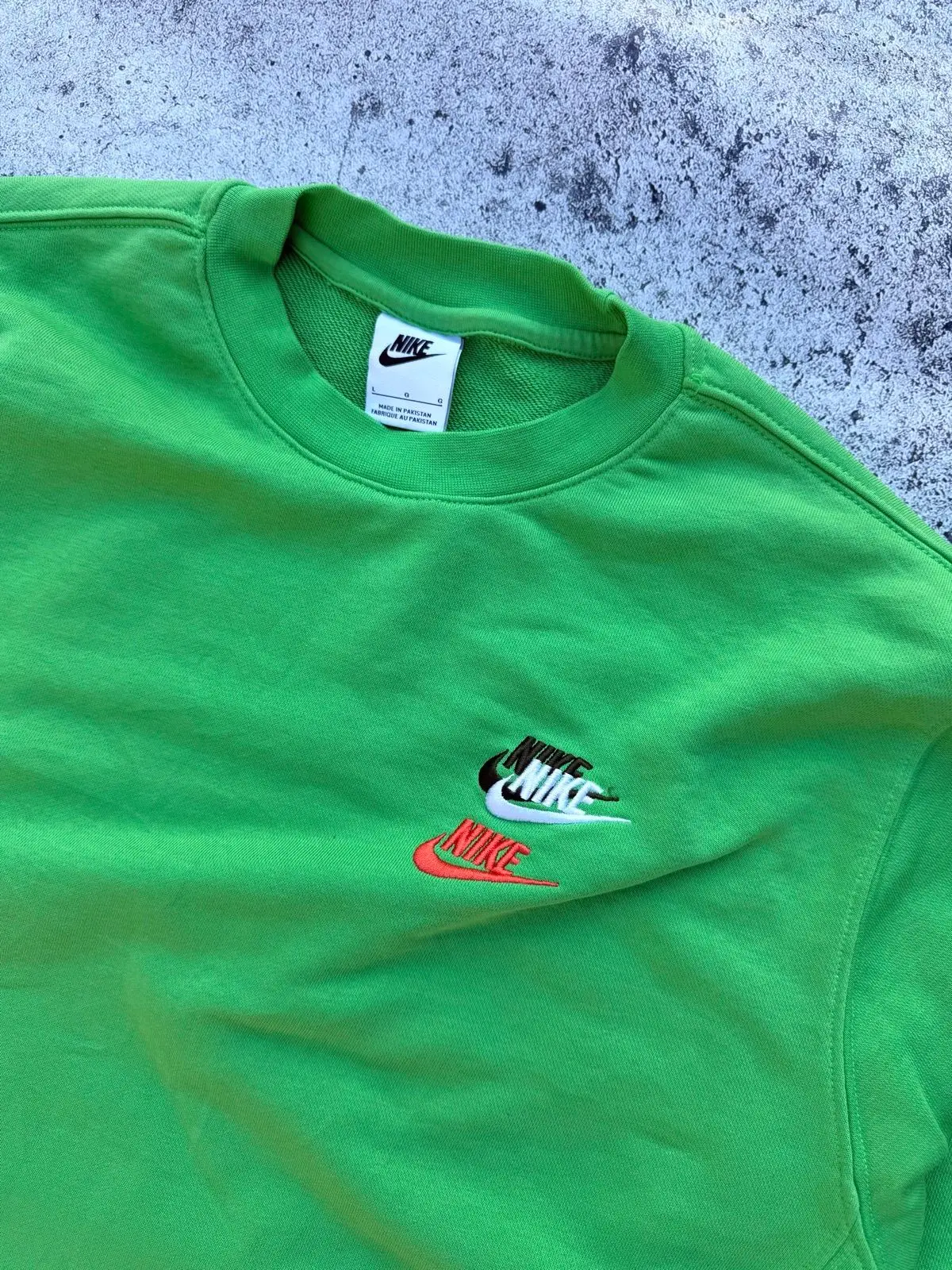 Nike Multi-Logo Embroidered Green Sweatshirt