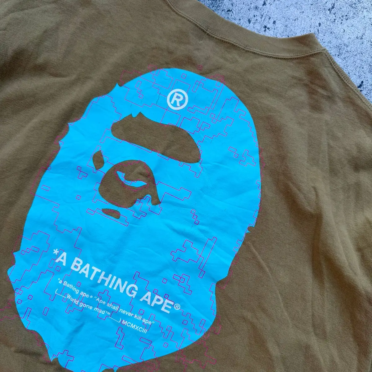 Bape Blue Graphic Brown Sweatshirt
