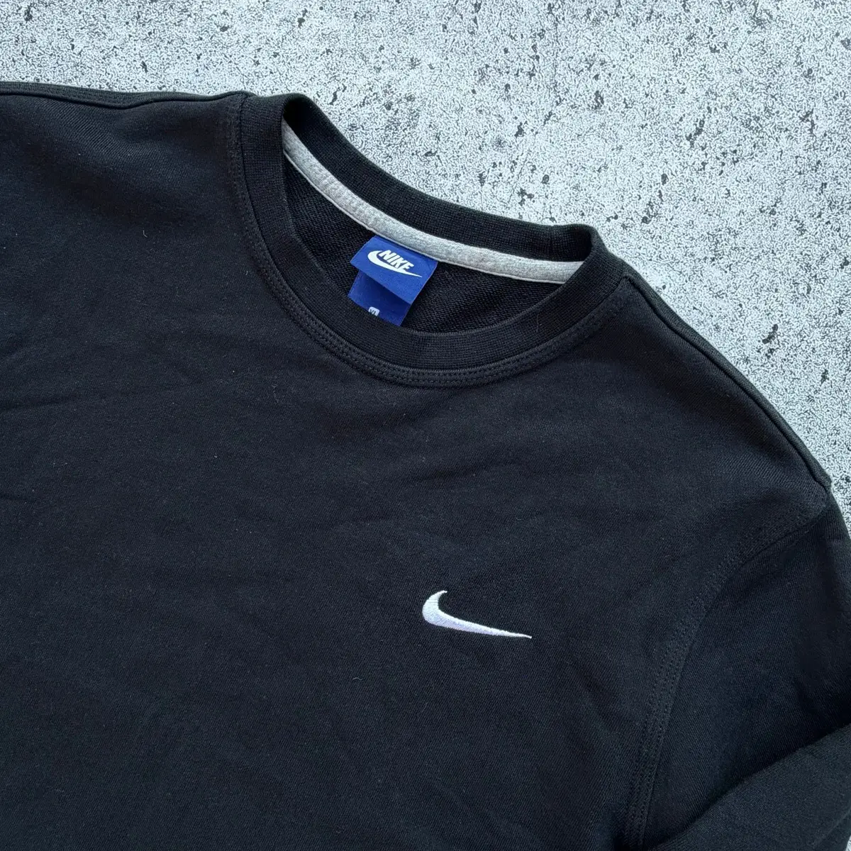 Nike Embroidered Swoosh Black Crewneck Sweatshirt
