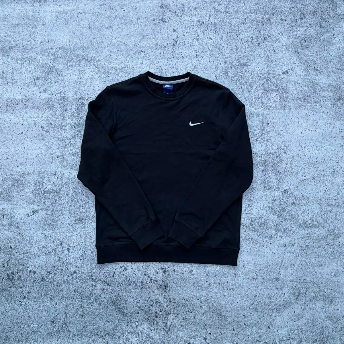 Nike Embroidered Swoosh Black Crewneck Sweatshirt