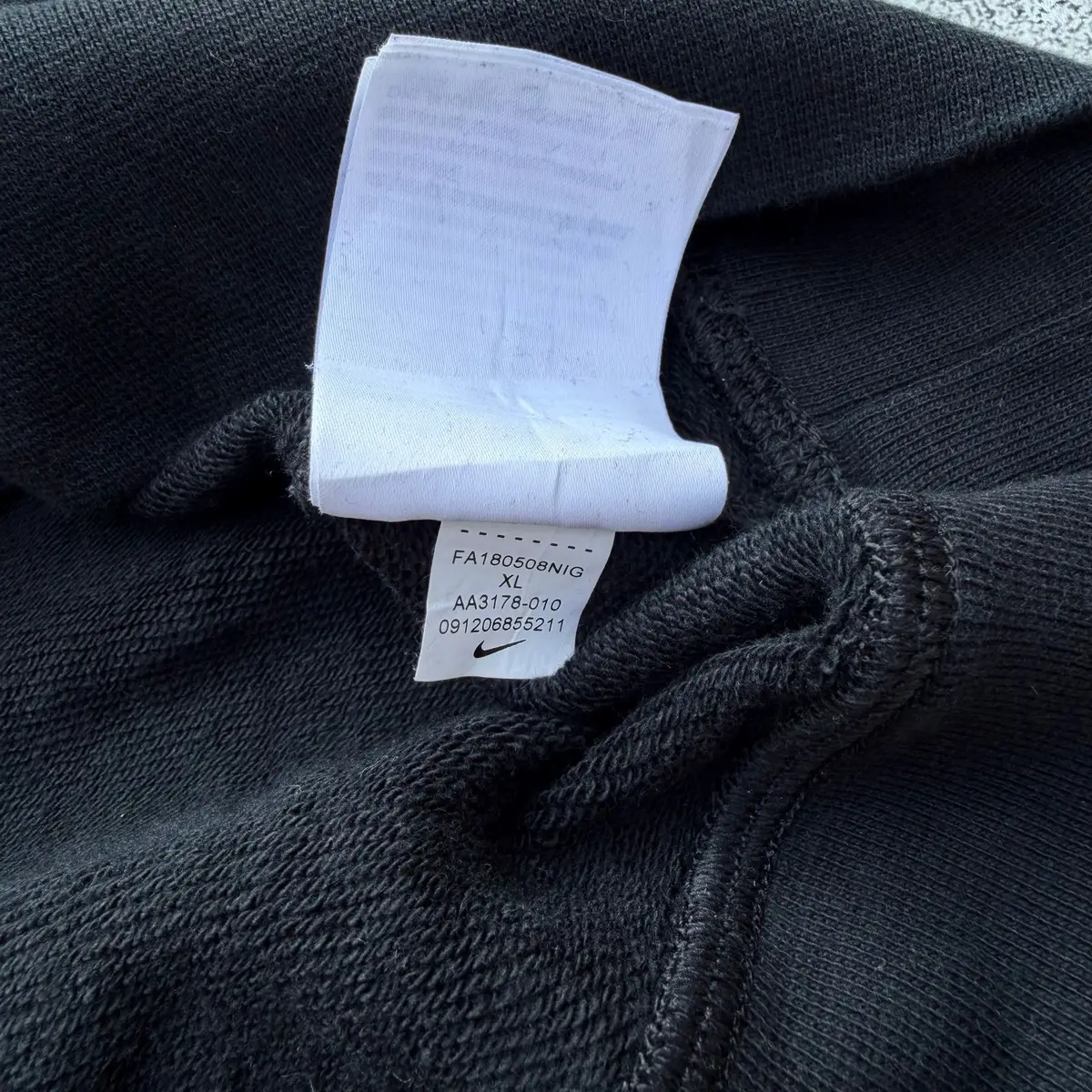 Nike Embroidered Swoosh Black Crewneck Sweatshirt