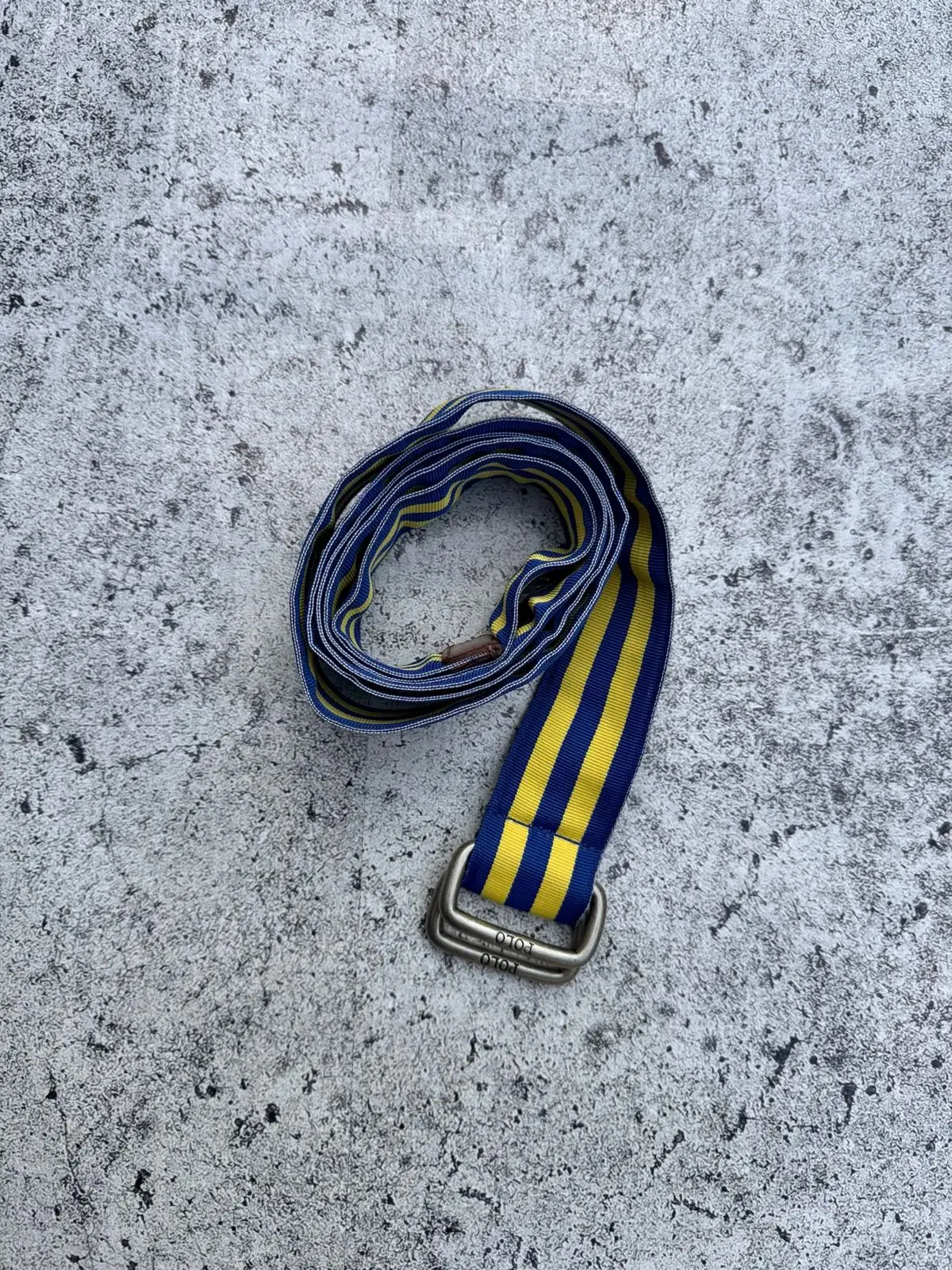 Polo Ralph Lauren Blue & Yellow Striped Webbing Belt